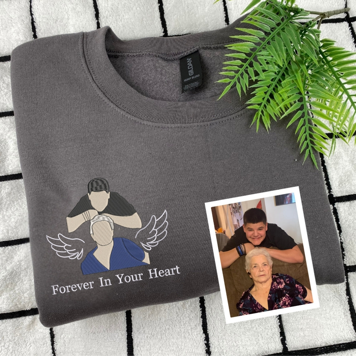 Grandma Custom Family Portrait Hoodie - Personalized Embroidered Sweatshirt - Perfect Grandmother Gift