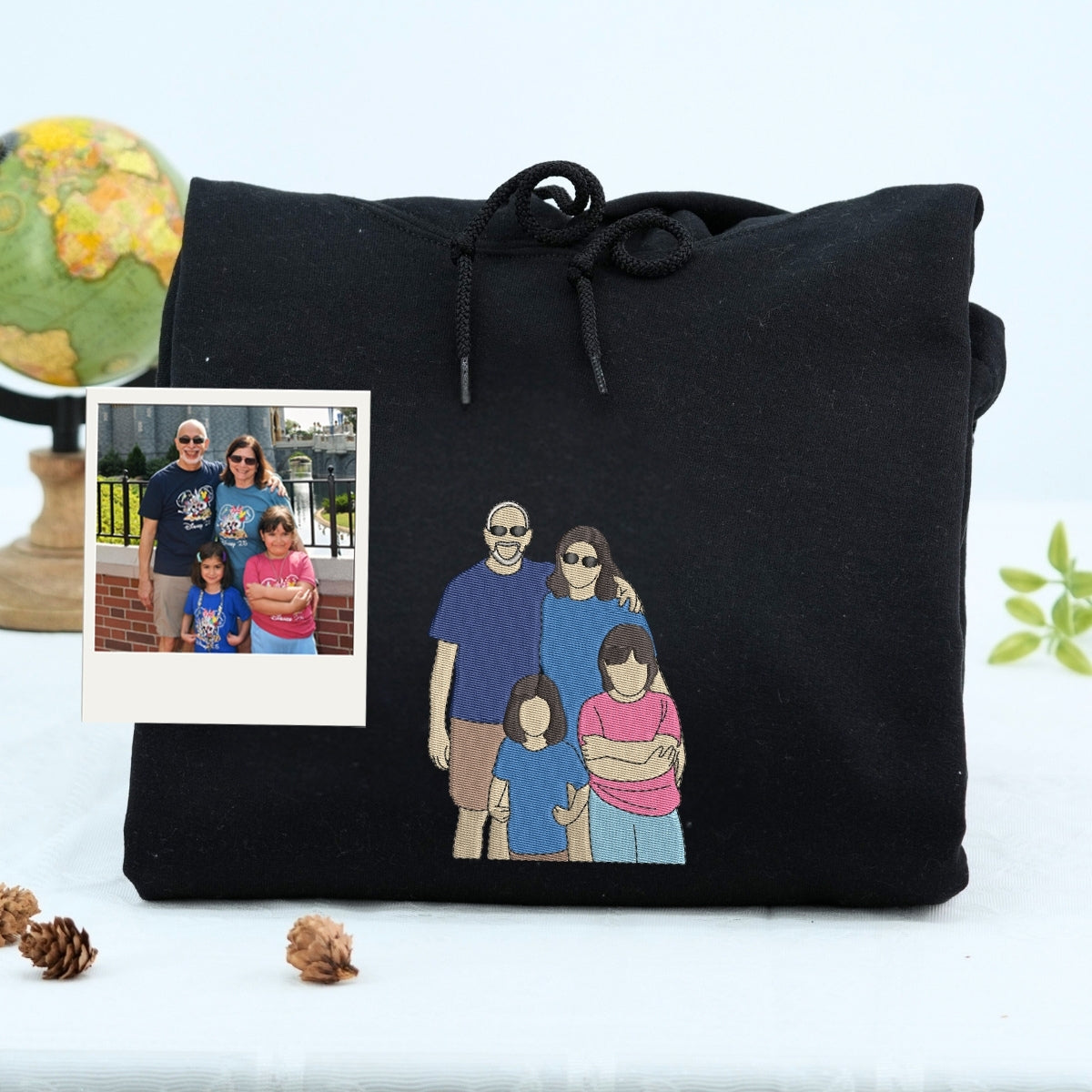 Individuell bestickte Engel- und Dämonenkatze-Kapuzenpullover für Paare