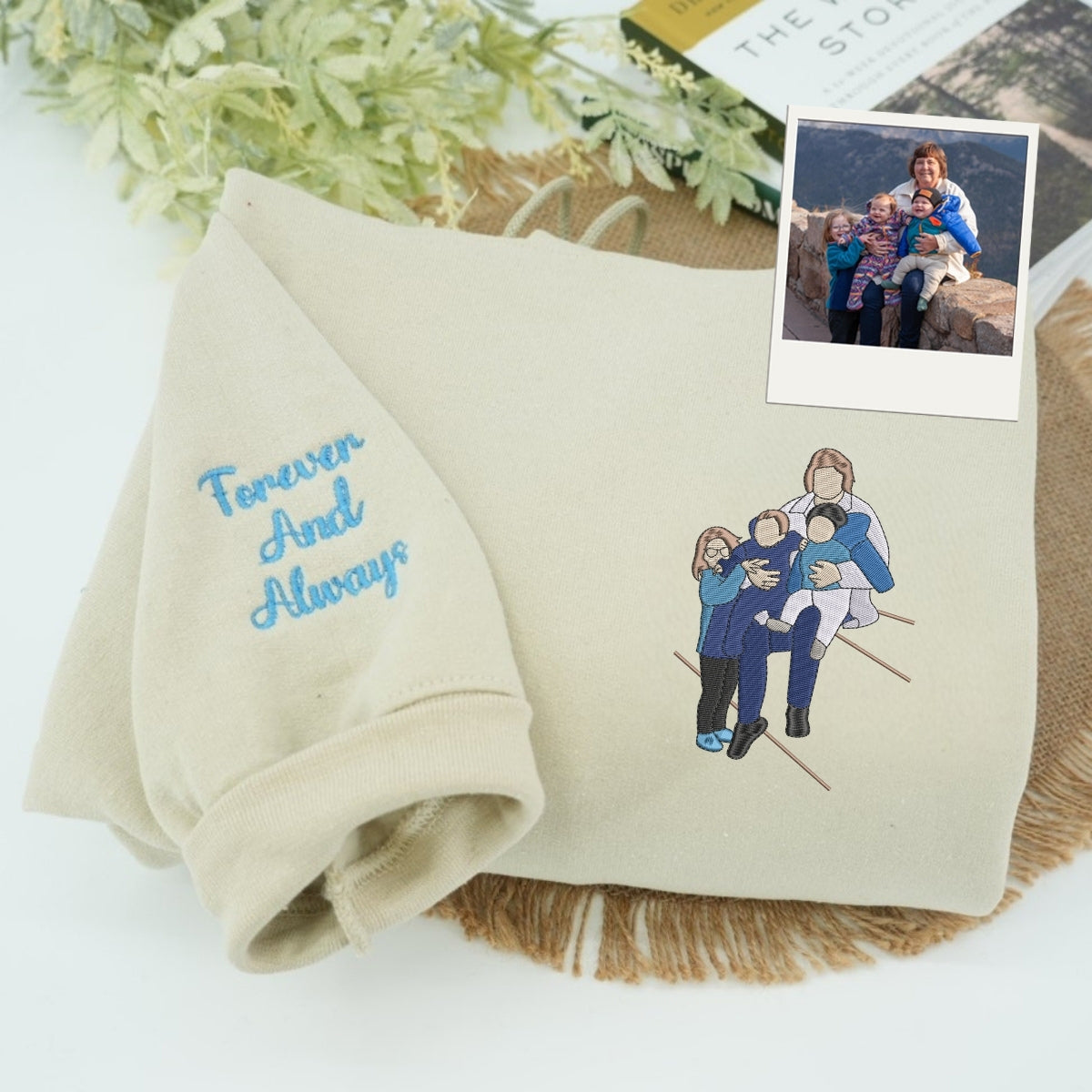Grandma Custom Family Portrait Hoodie - Personalized Embroidered Sweatshirt - Perfect Grandmother Gift