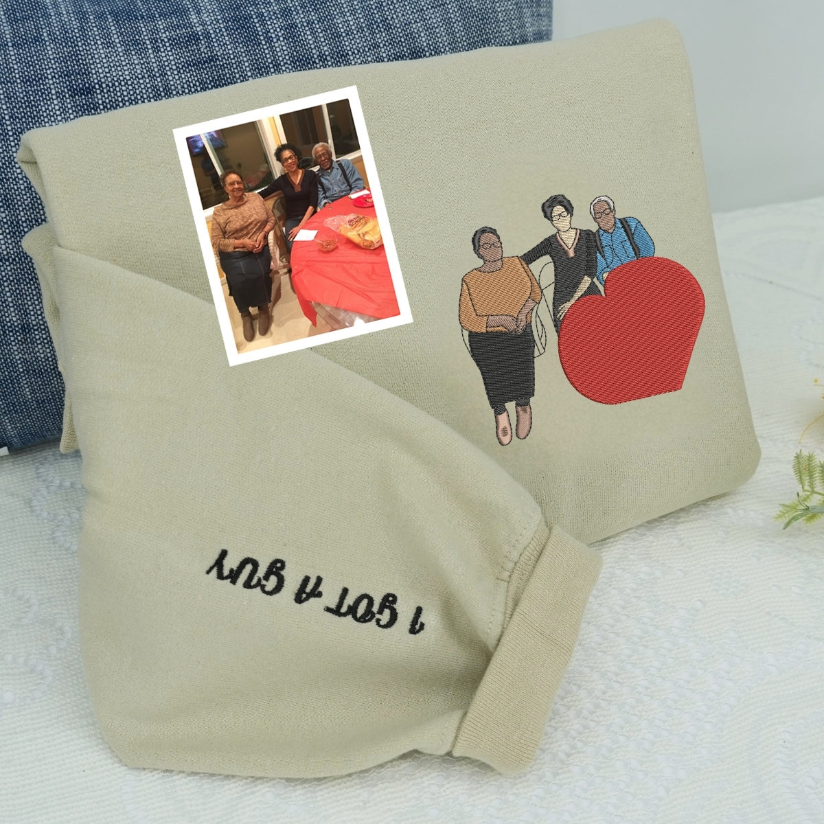 Grandma Custom Family Portrait Hoodie - Personalized Embroidered Sweatshirt - Perfect Grandmother Gift