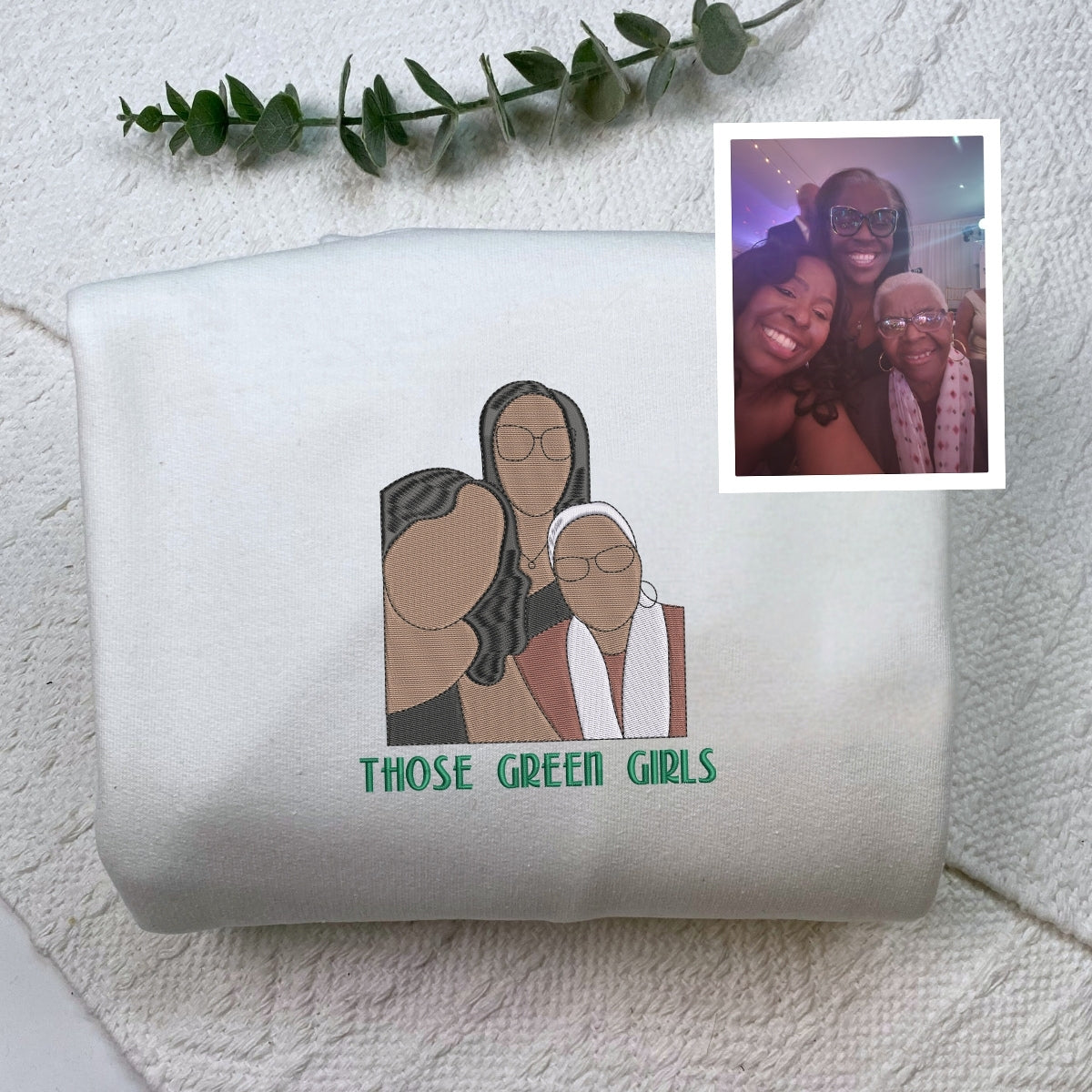 Grandma Custom Family Portrait Hoodie - Personalized Embroidered Sweatshirt - Perfect Grandmother Gift