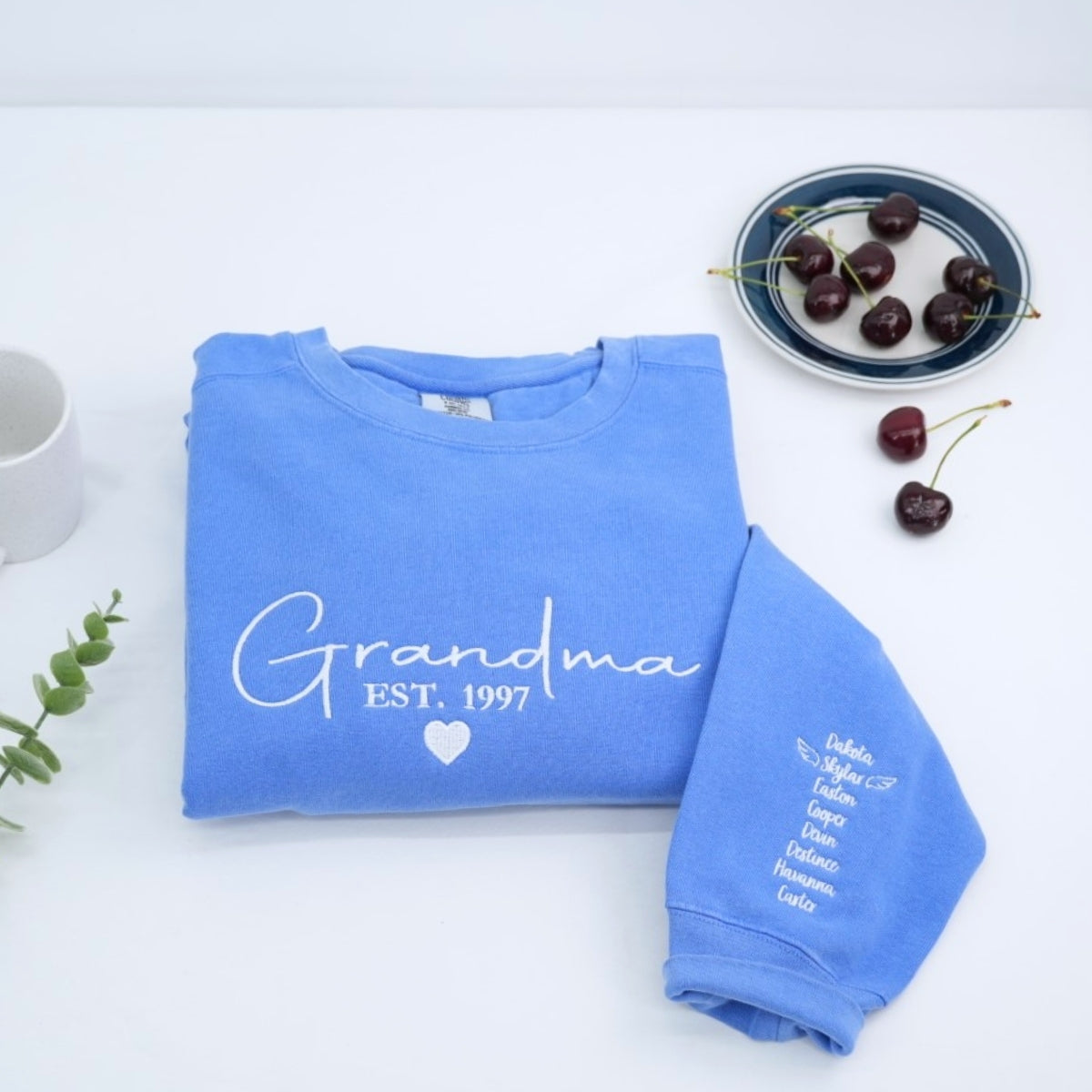 Grandma Custom Hoodie - Personalized Grandchildren Names Embroidered Sweatshirt - Perfect Grandmother Gift
