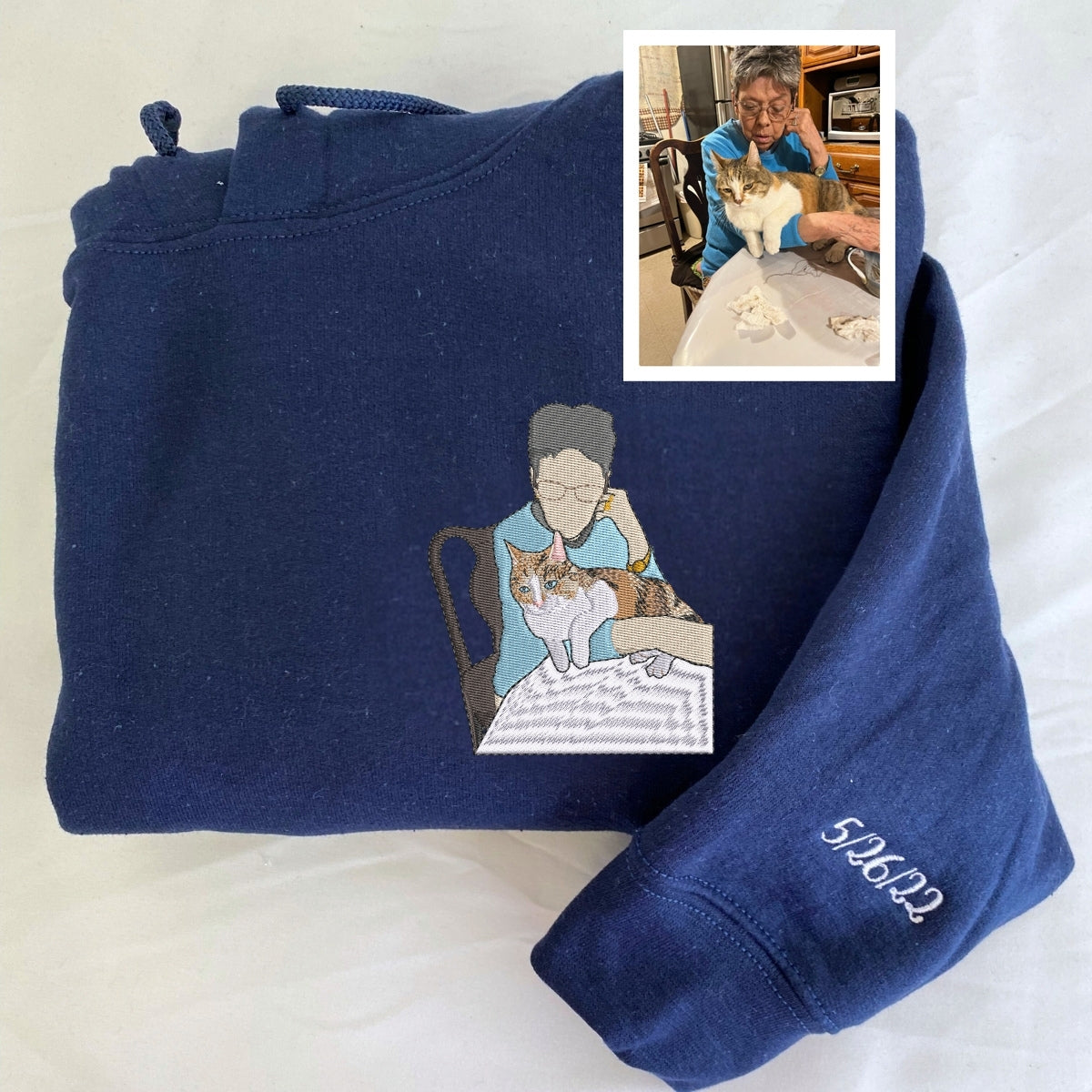 Individuell bestickte Engel- und Dämonenkatze-Kapuzenpullover für Paare