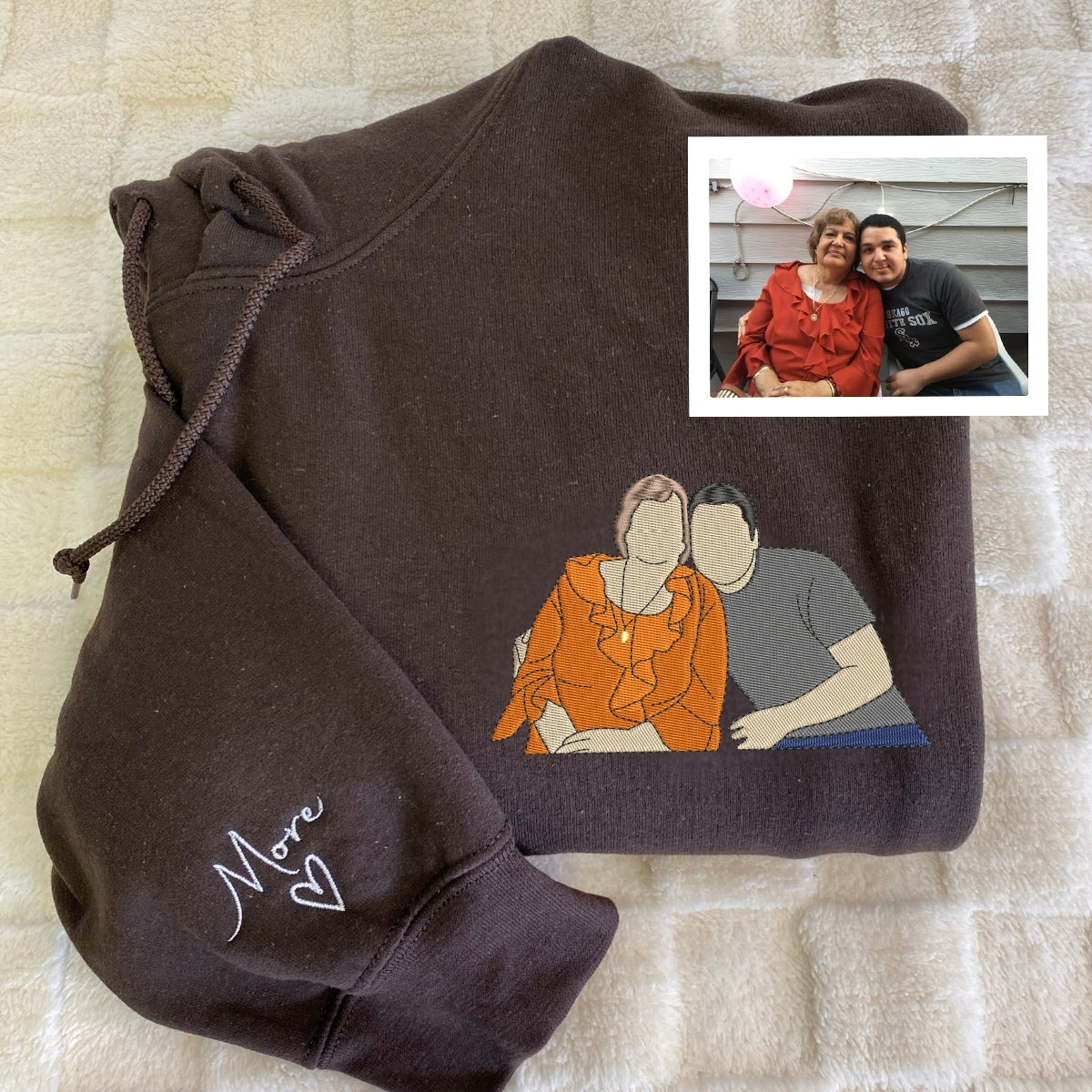 Individuell bestickte Engel- und Dämonenkatze-Kapuzenpullover für Paare