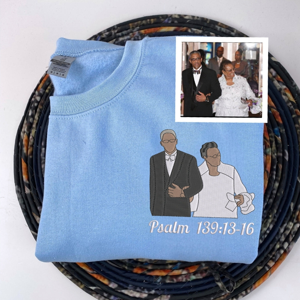 Grandma Memorial Custom Hoodies - Forever In Your Heart Portrait Embroidery - Remembrance Gift