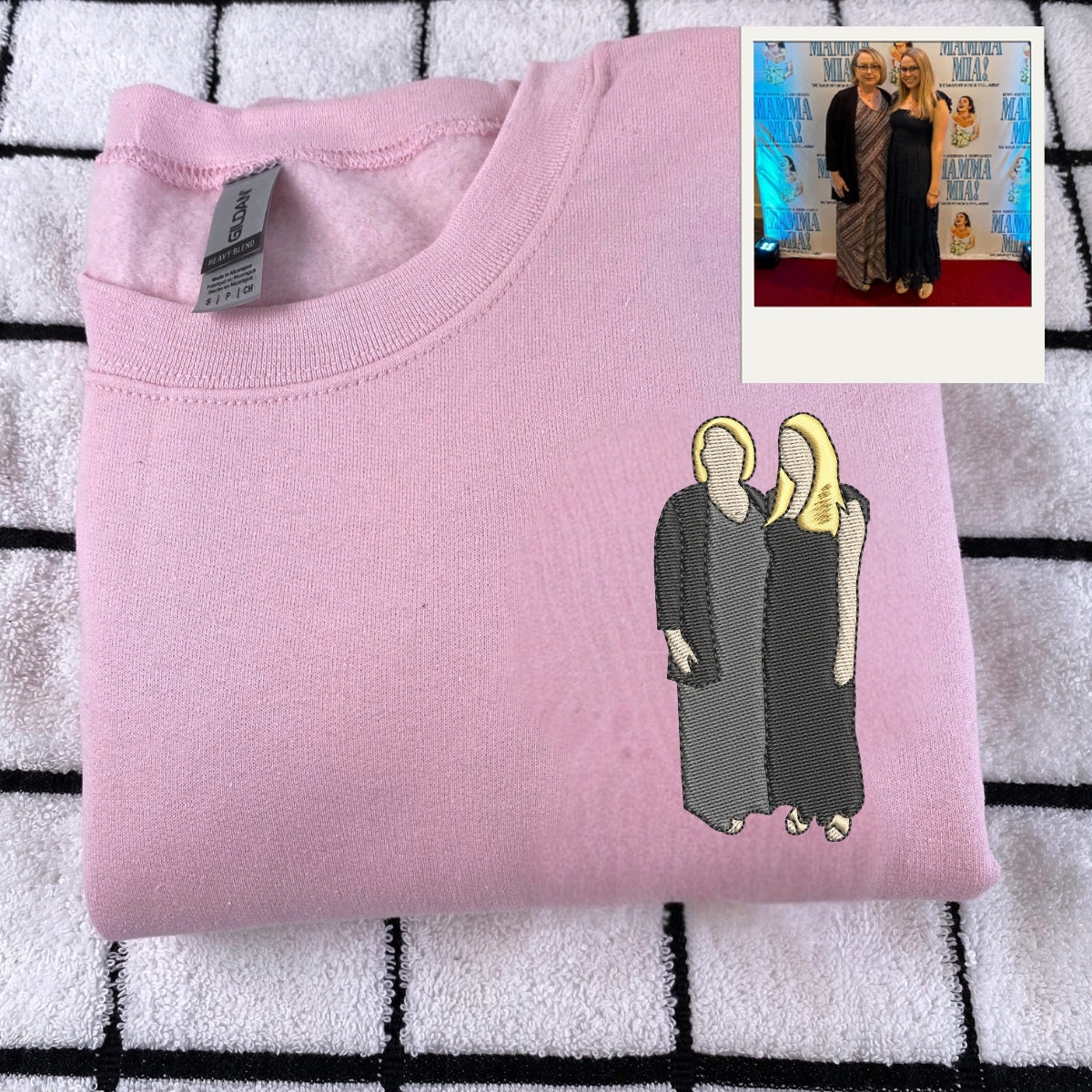 Grandma Memorial Custom Hoodies - Forever In Your Heart Portrait Embroidery - Remembrance Gift