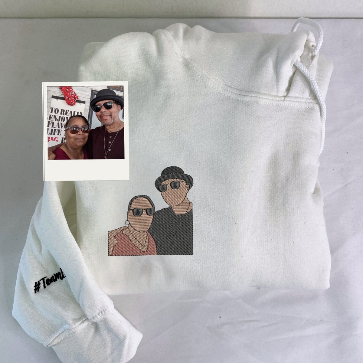 Grandma Memorial Custom Hoodies - Forever In Your Heart Portrait Embroidery - Remembrance Gift