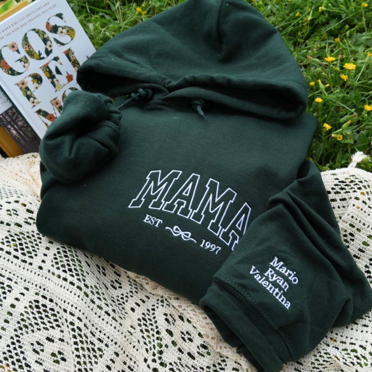 Individuell bestickte Engel- und Dämonenkatze-Kapuzenpullover für Paare