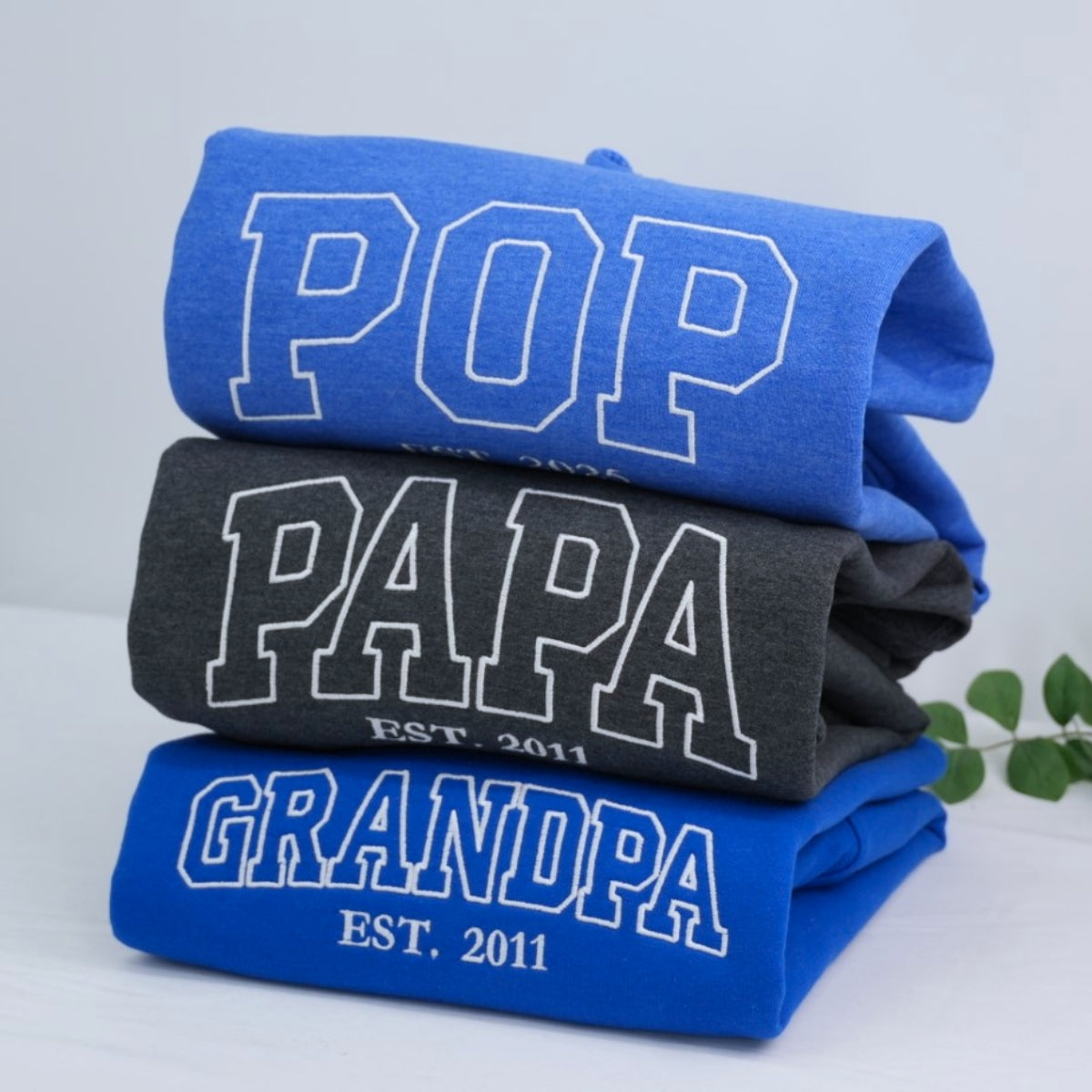 Grandpa Custom Hoodies - Personalized Embroidered Sweatshirts - Perfect Father's Day Gift EST Year Names