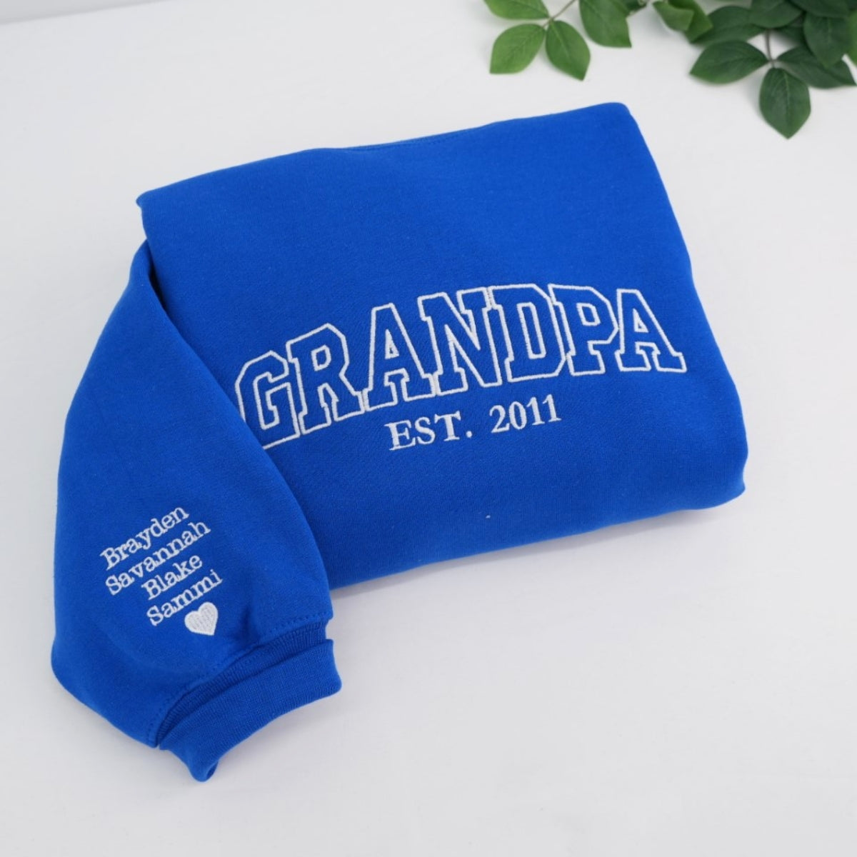 Grandpa Custom Hoodies - Personalized Embroidered Sweatshirts - Perfect Father's Day Gift EST Year Names