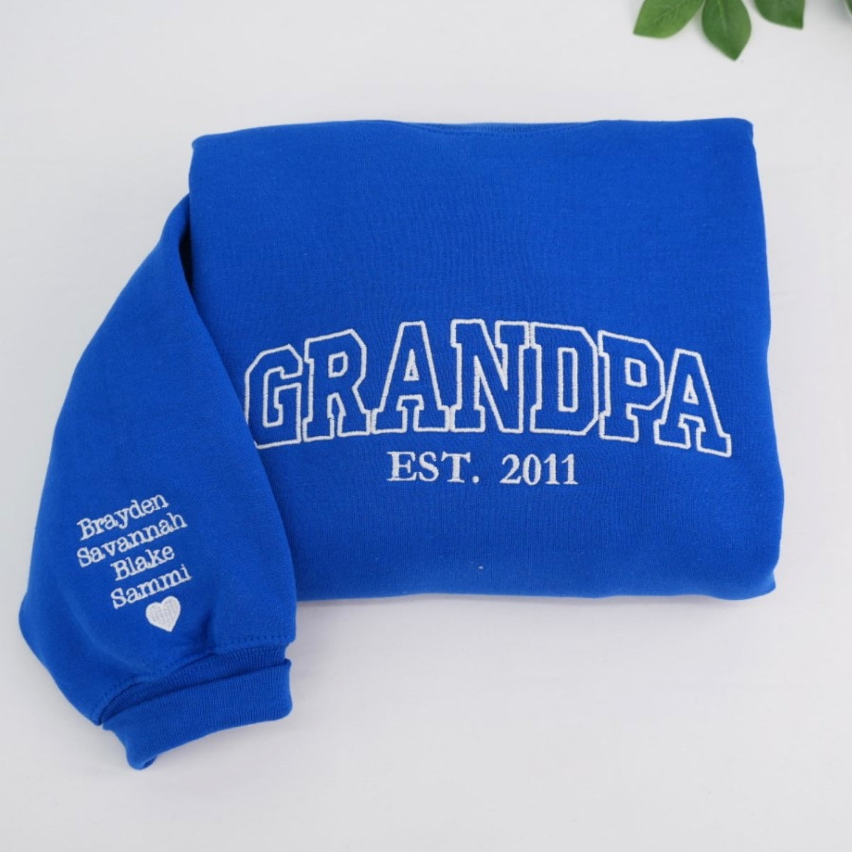 Grandpa Custom Hoodies - Personalized Embroidered Sweatshirts - Perfect Father's Day Gift EST Year Names