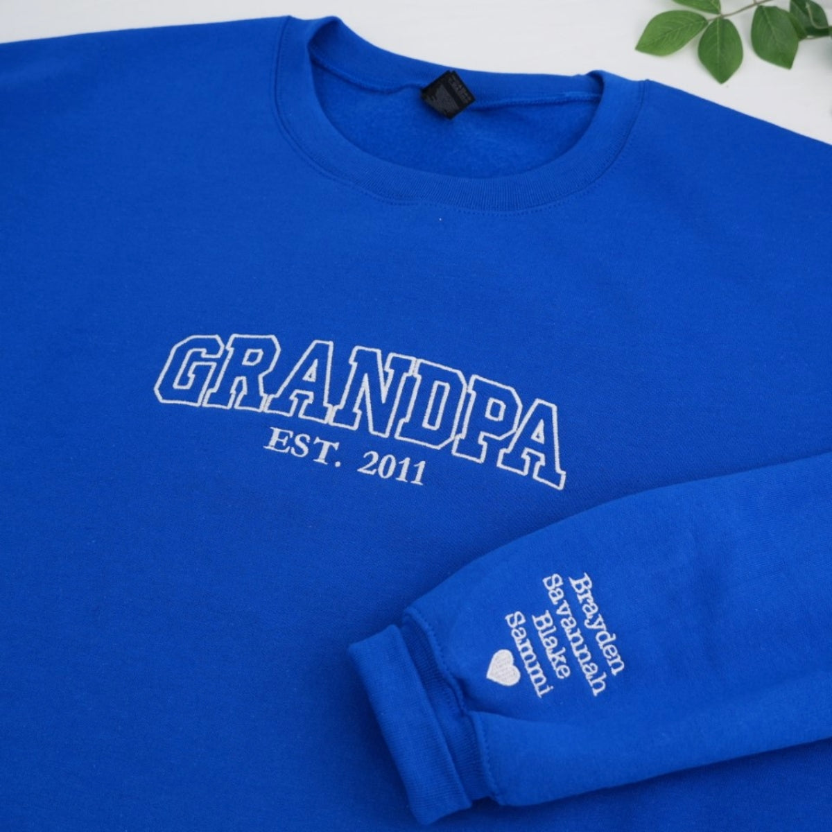 Grandpa Custom Hoodies - Personalized Embroidered Sweatshirts - Perfect Father's Day Gift EST Year Names