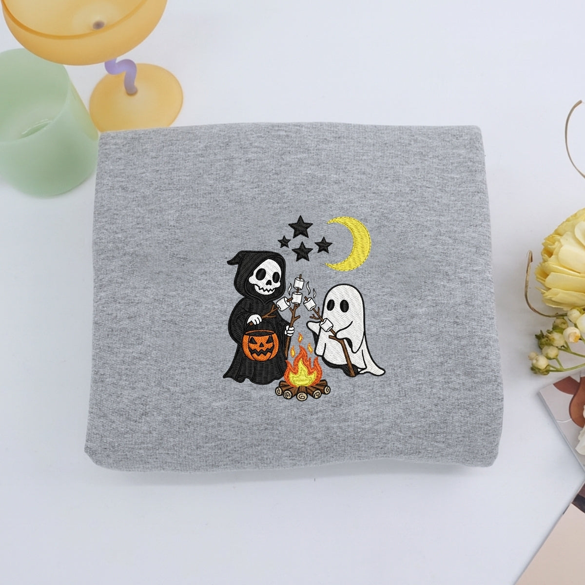 Sweats à capuche assortis brodés personnalisés avec ange et chat démon pour couples