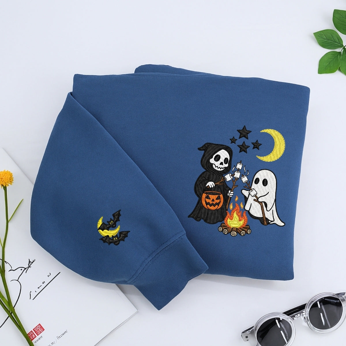 Individuell bestickte Engel- und Dämonenkatze-Kapuzenpullover für Paare