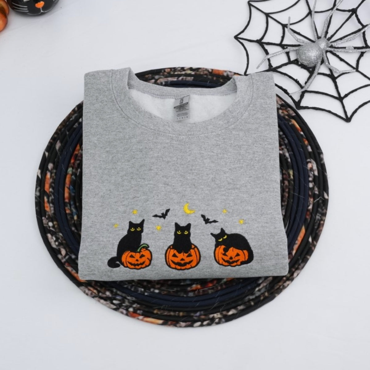 Individuell bestickte Engel- und Dämonenkatze-Kapuzenpullover für Paare