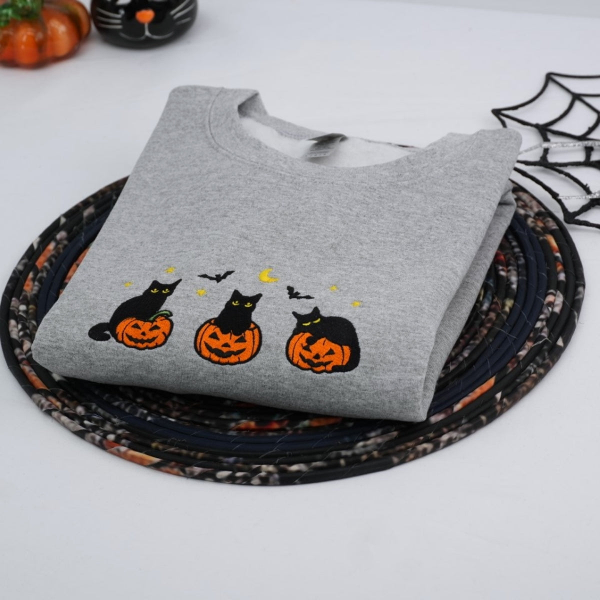 Individuell bestickte Engel- und Dämonenkatze-Kapuzenpullover für Paare