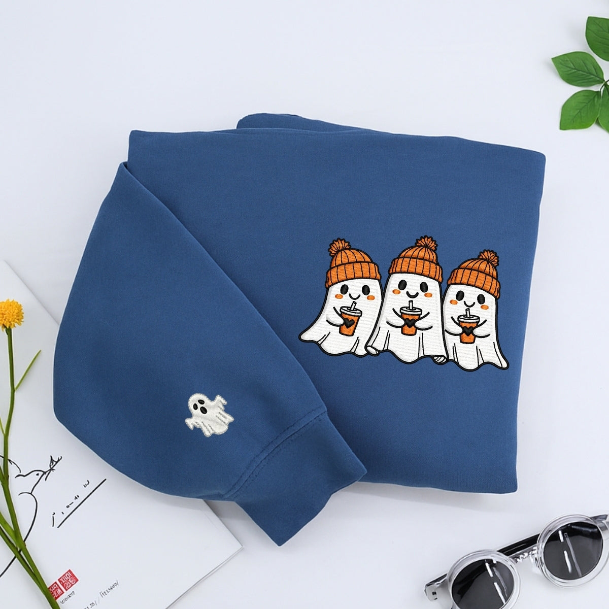 Individuell bestickte Engel- und Dämonenkatze-Kapuzenpullover für Paare