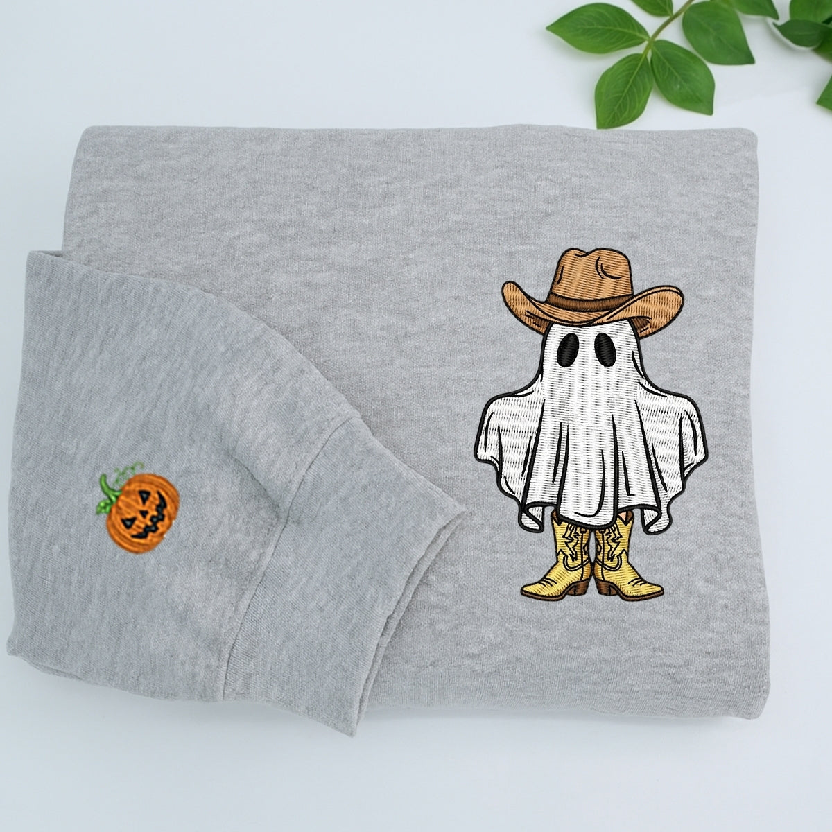 Halloween Cowboy Ghost Hoodies - Western Spooky Embroidered Sweatshirts - Perfect Halloween Gift