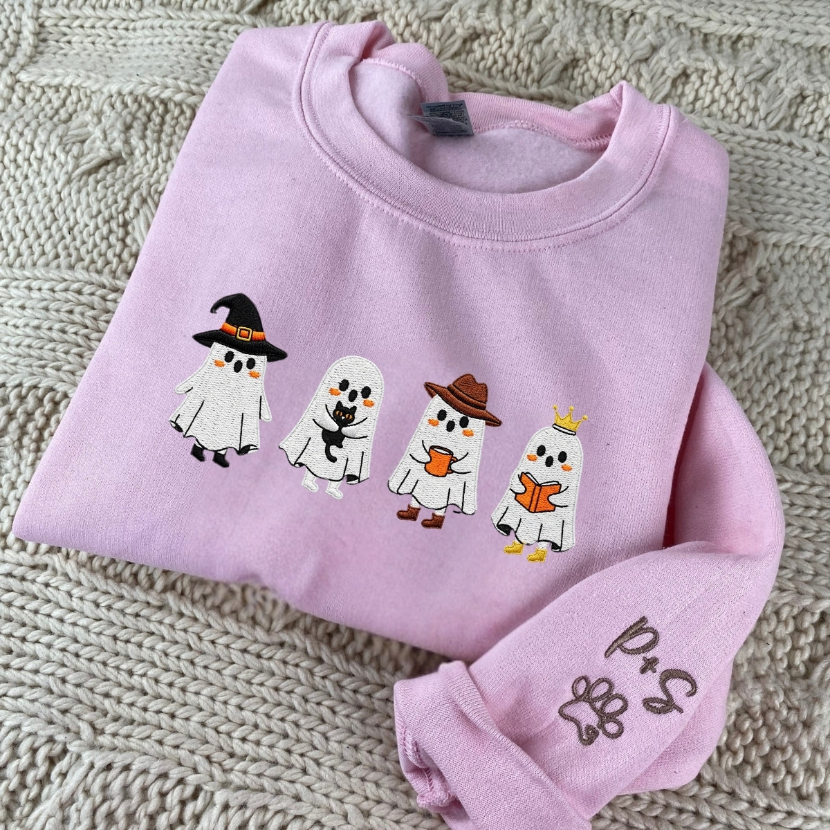 Halloween Ghost Custom Hoodies - Spooky Embroidered Sweatshirts - Perfect Halloween Gift