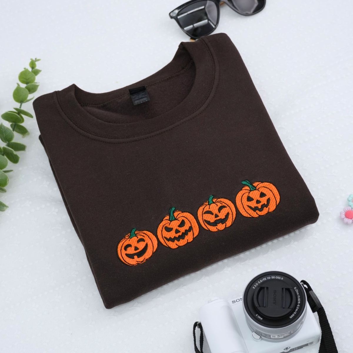 Halloween Pumpkin Hoodies - Jack-o'-Lantern Embroidered Sweatshirts - Perfect October Gift