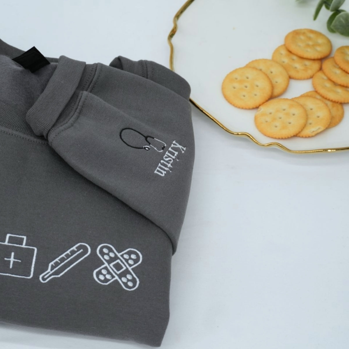 Healthcare Worker Custom Sweatshirts - Medical Professional Embroidered Icons - Nurse Doctor Gift