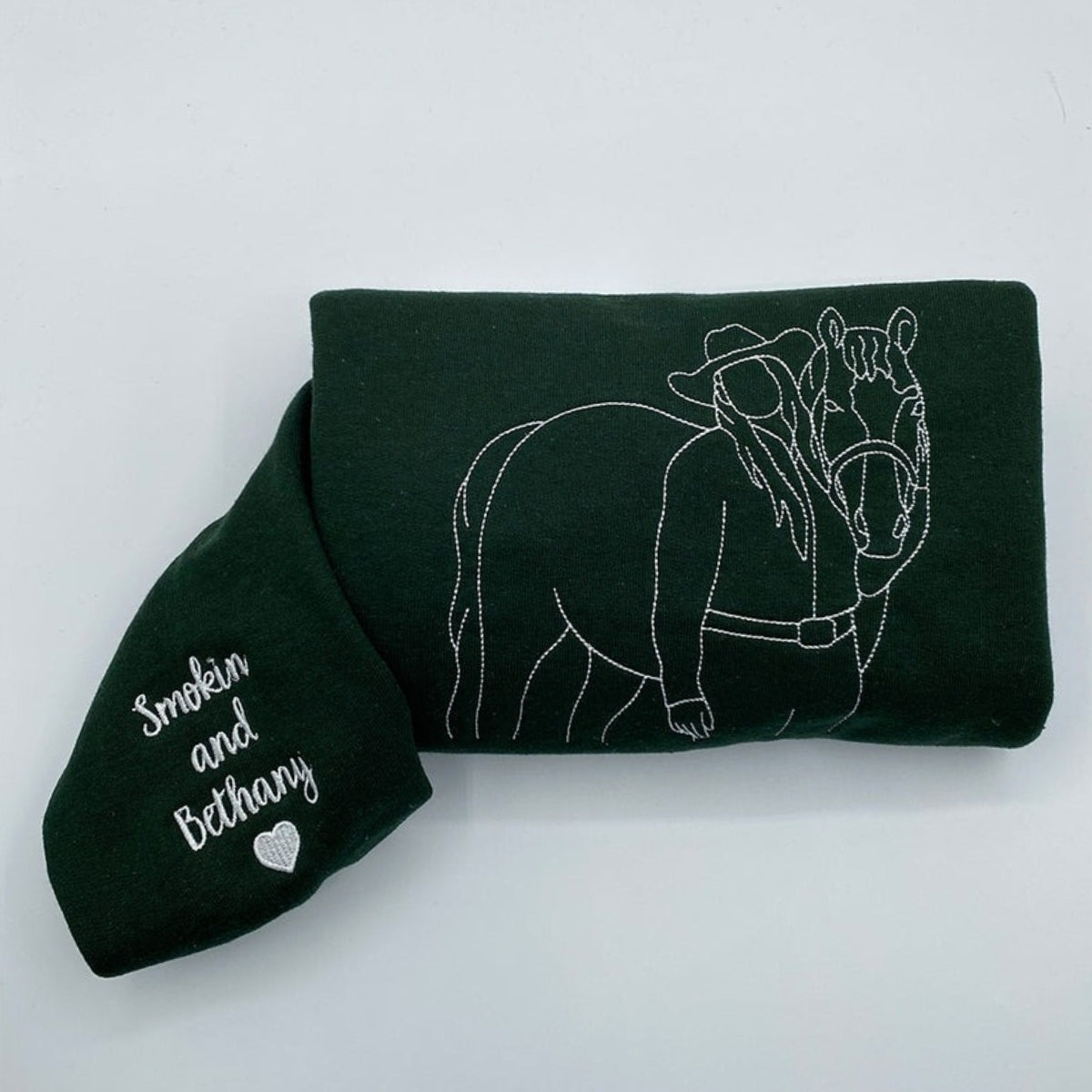 Individuell bestickte Engel- und Dämonenkatze-Kapuzenpullover für Paare