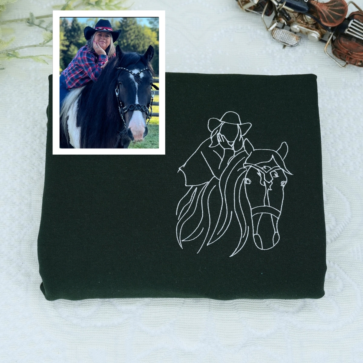 Embroidery Designs Personalised Horse Hoodies Horse Line Art
