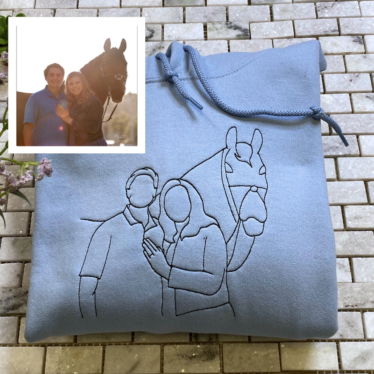 Individuell bestickte Engel- und Dämonenkatze-Kapuzenpullover für Paare