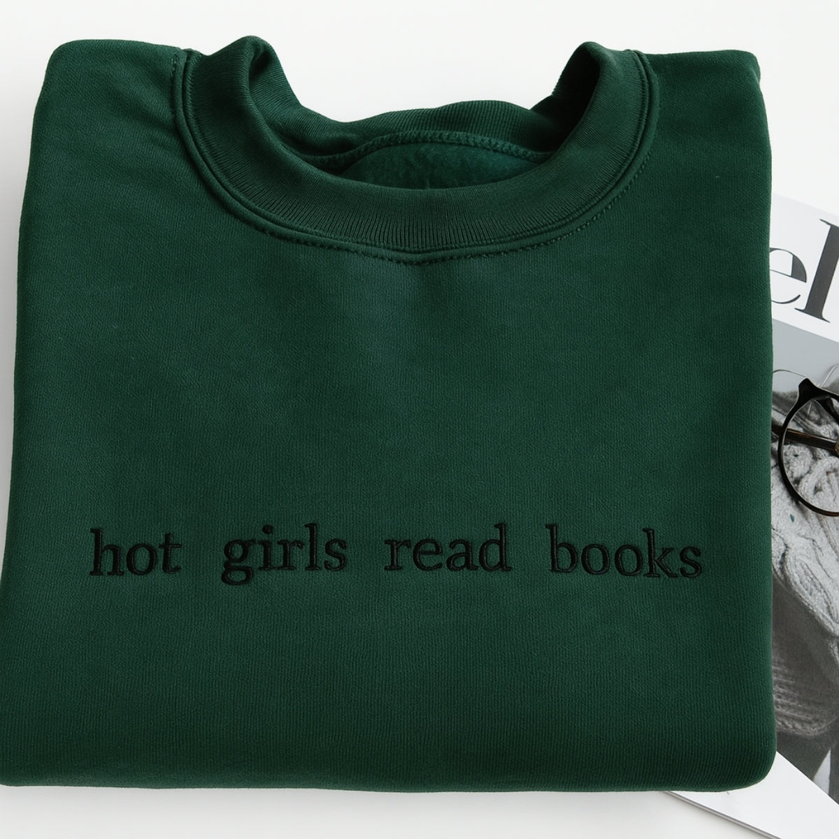 Hot Girls Read Books Hoodies - Empowered Book Lover Embroidered Sweatshirts - Confident Reading Gift