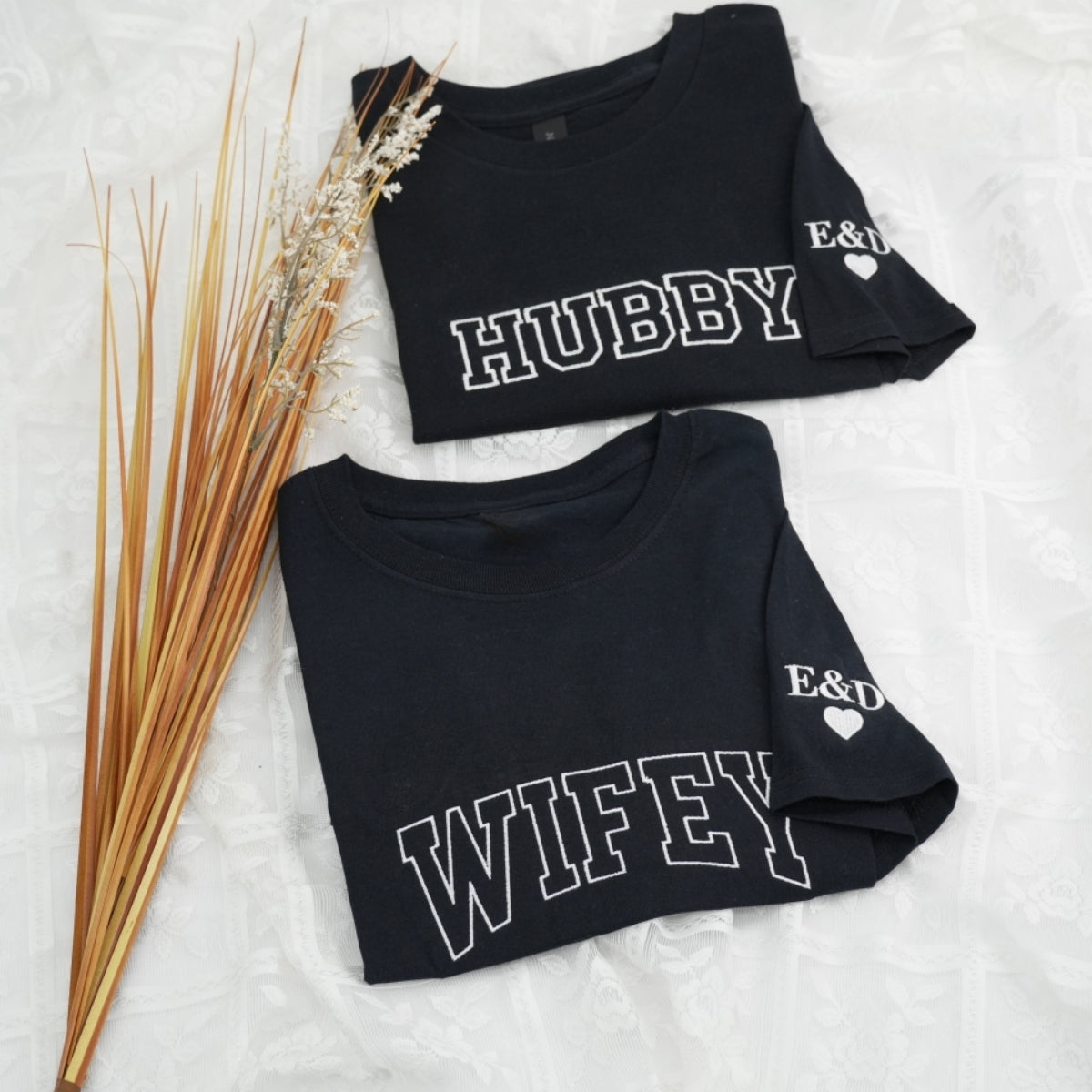 Individuell bestickte Engel- und Dämonenkatze-Kapuzenpullover für Paare