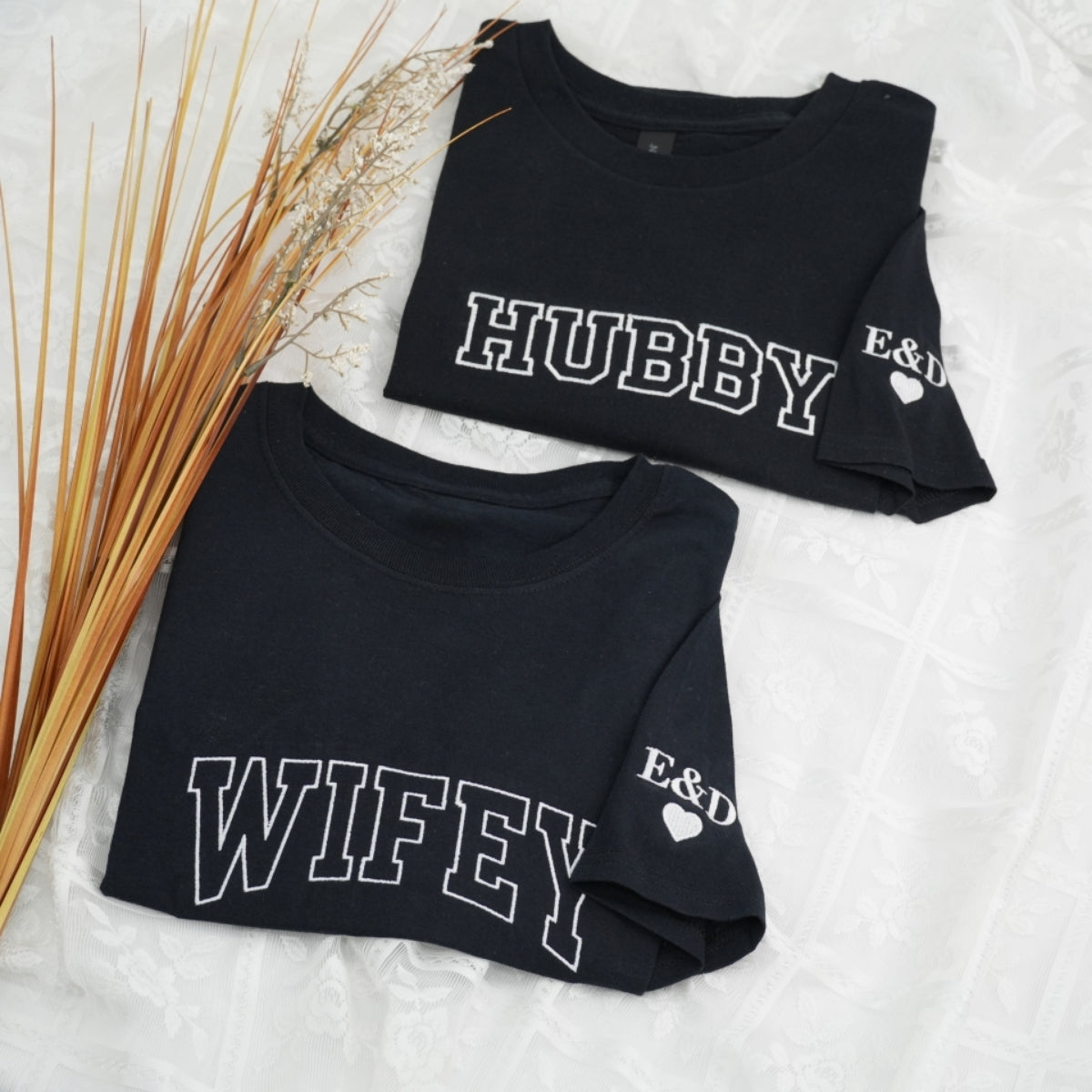 Individuell bestickte Engel- und Dämonenkatze-Kapuzenpullover für Paare