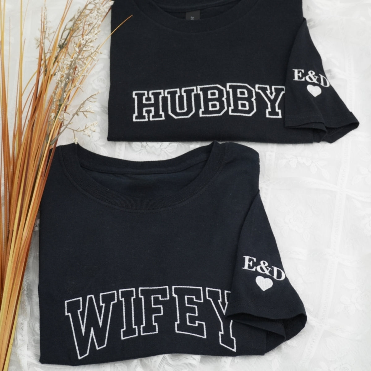 Individuell bestickte Engel- und Dämonenkatze-Kapuzenpullover für Paare