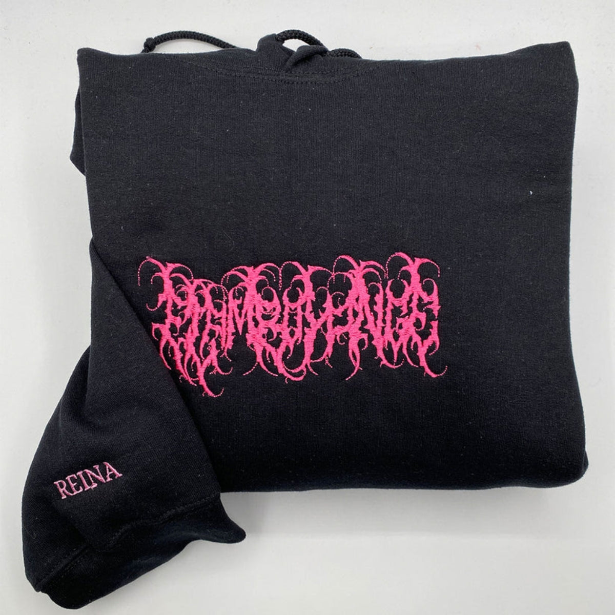 Individuell bestickte Engel- und Dämonenkatze-Kapuzenpullover für Paare