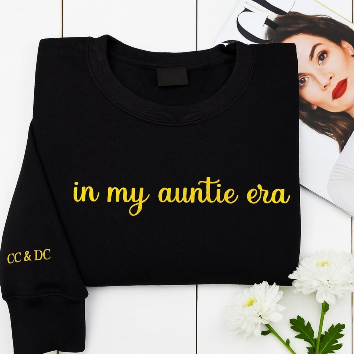 In My Auntie Era Hoodies - Custom Initials Embroidered Sweatshirts - Personalized Aunt Gift