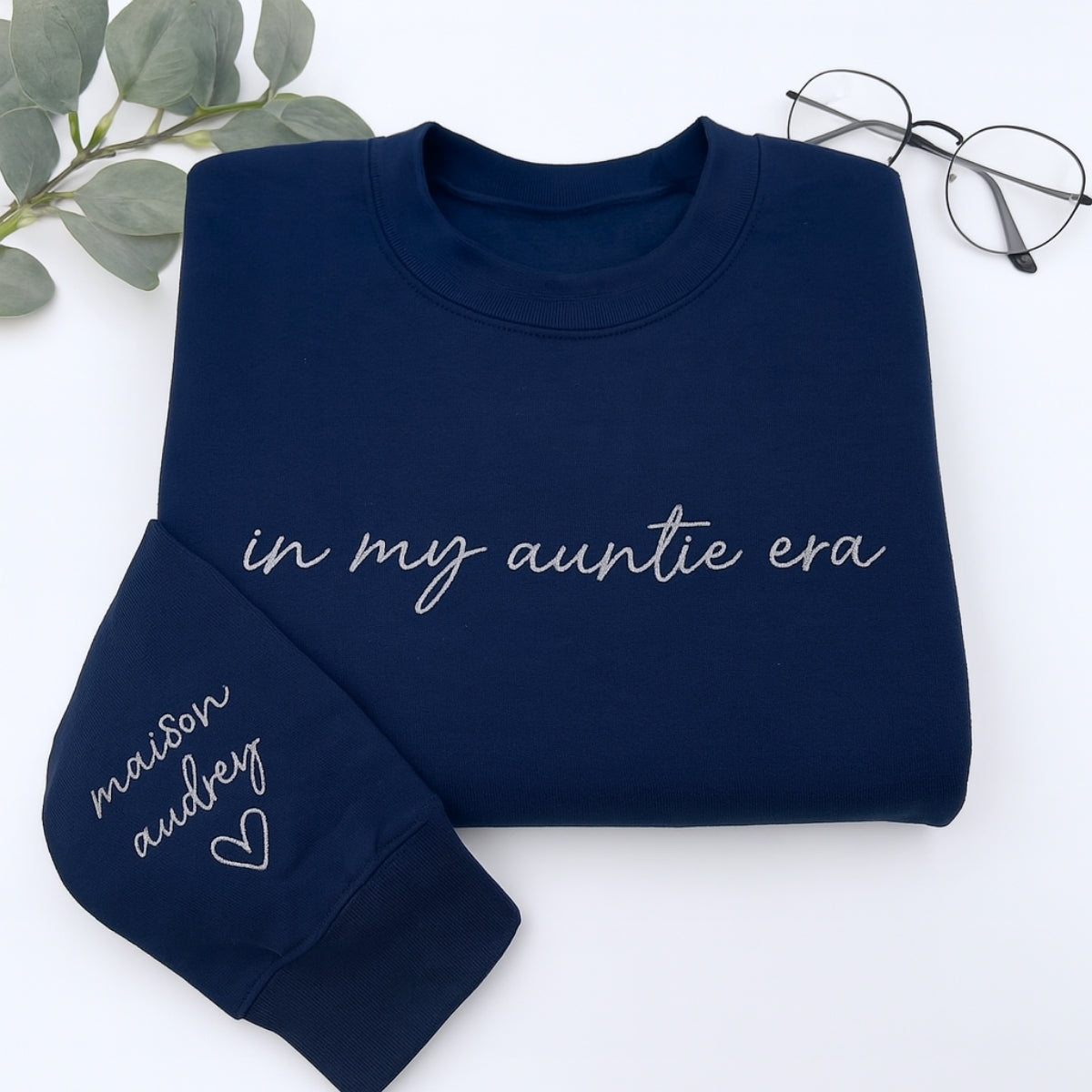 In My Auntie Era Hoodies - Personalized Aunt Name Embroidered Sweatshirts - New Aunt Gift