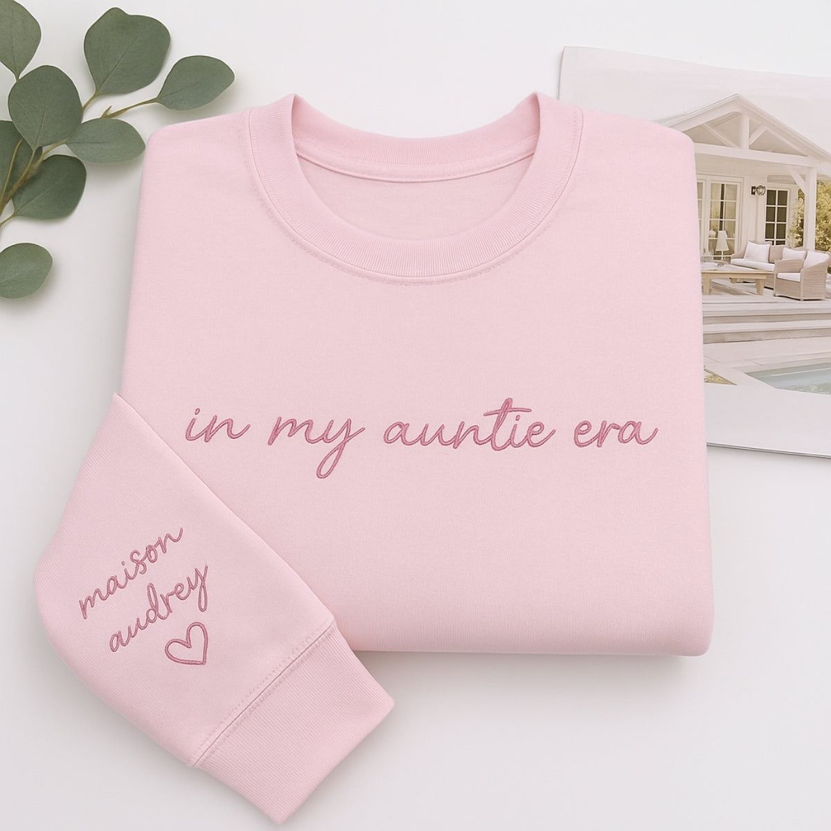 In My Auntie Era Hoodies - Personalized Aunt Name Embroidered Sweatshirts - New Aunt Gift