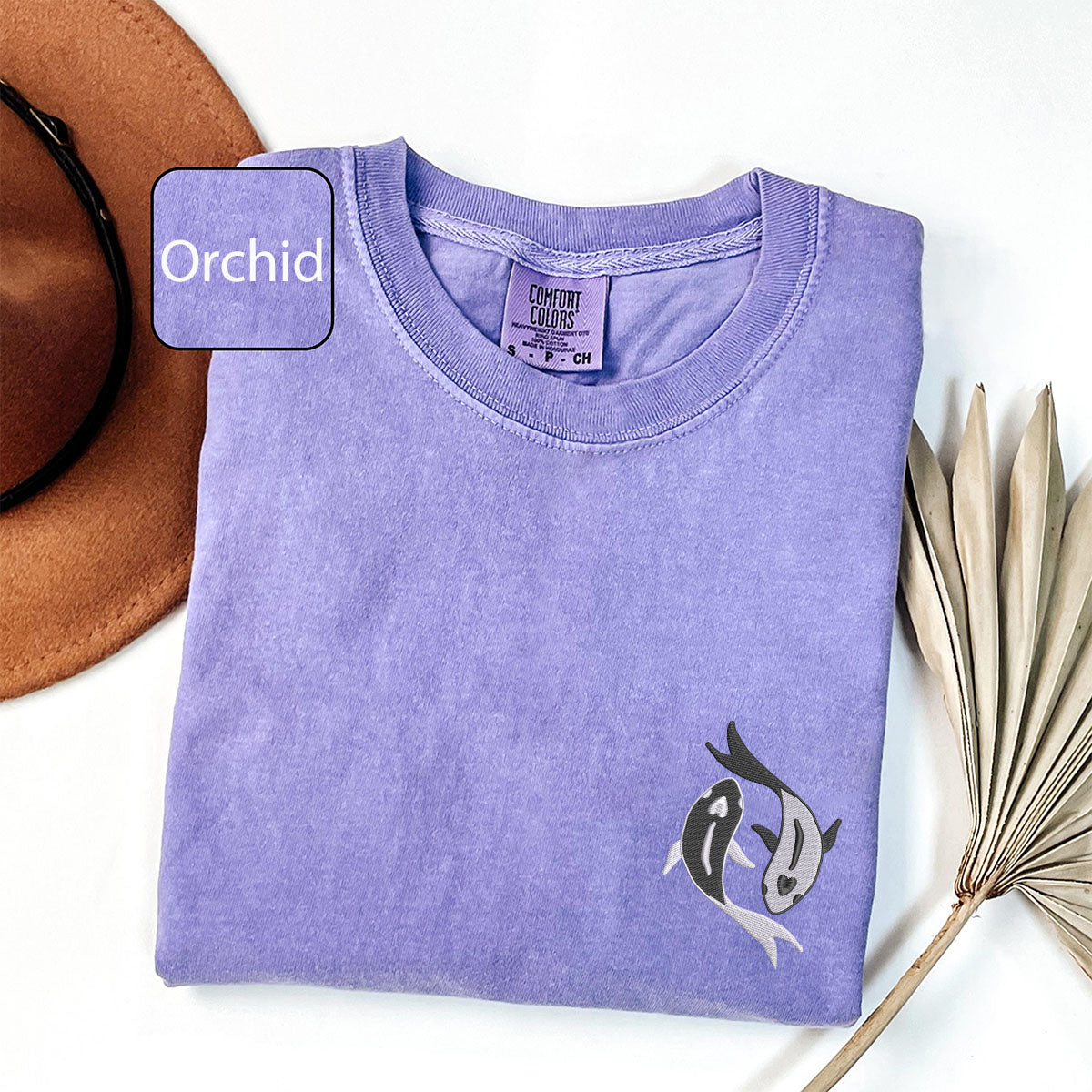 Individuell bestickte Koi-Fische Yin Yang passende T-Shirts für Paare