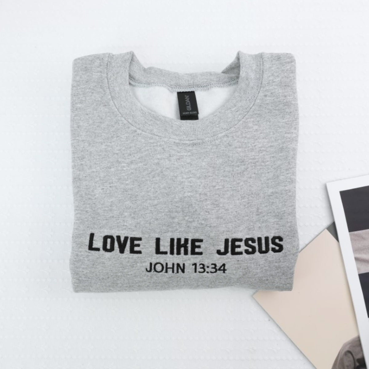 Love Like Jesus Sweatshirt - Faith Inspirational Embroidered Hoodie - Christian Gift