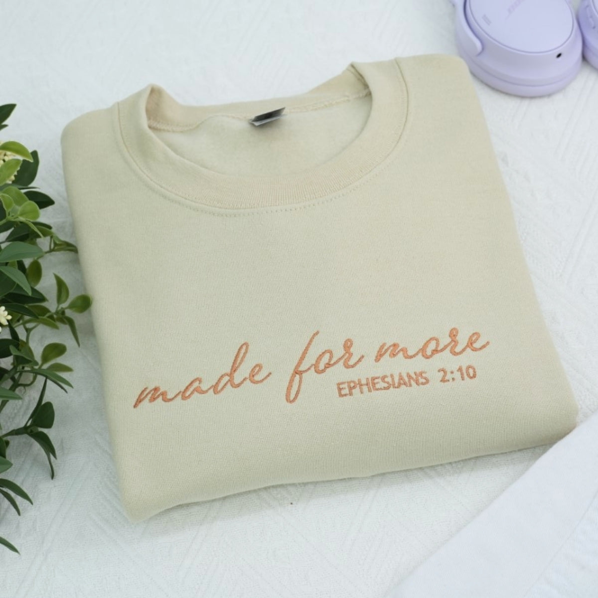 Made For More Hoodies - Christian Scripture Embroidered Sweatshirts - Ephesians 2:10 Gift