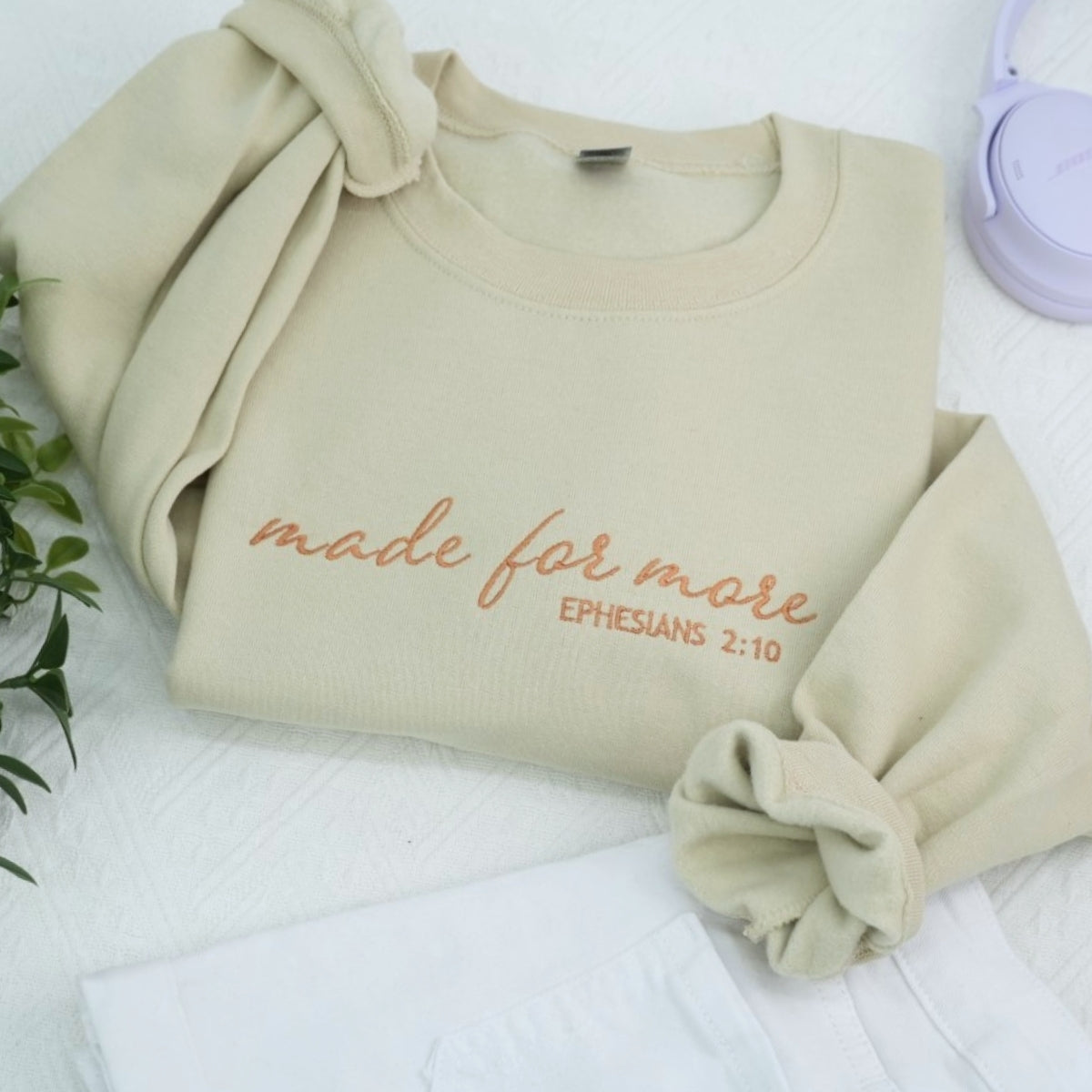 Made For More Hoodies - Christian Scripture Embroidered Sweatshirts - Ephesians 2:10 Gift