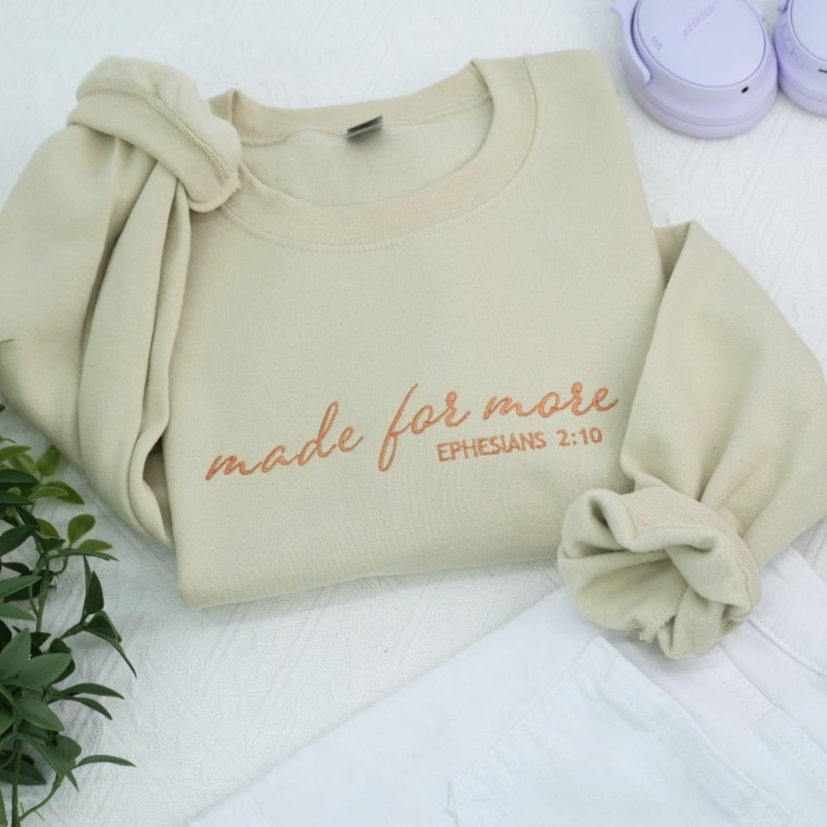 Made For More Hoodies - Christian Scripture Embroidered Sweatshirts - Ephesians 2:10 Gift