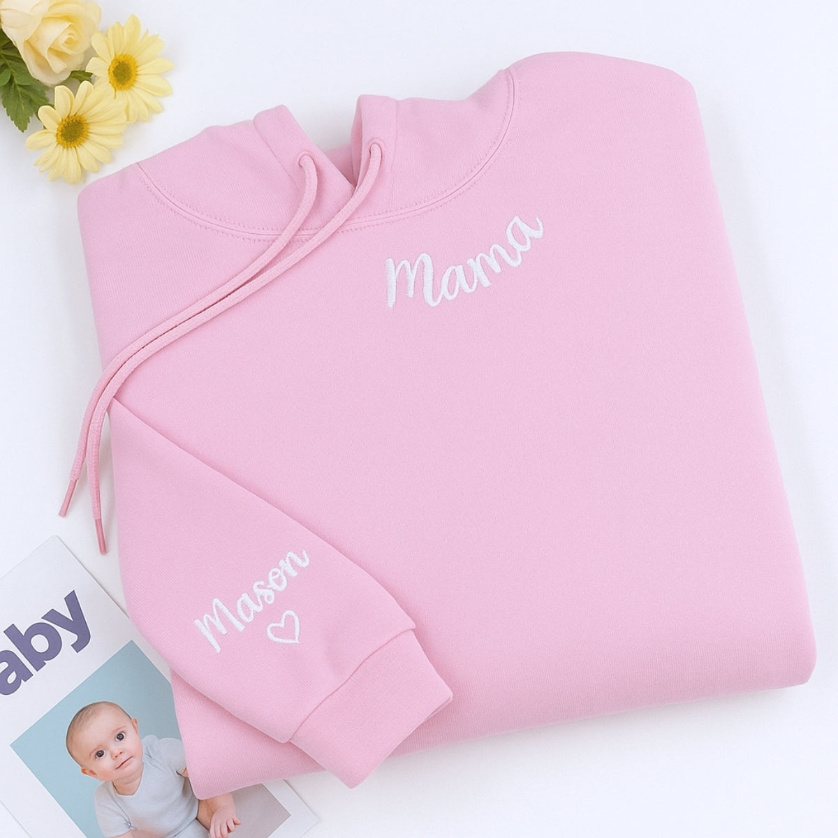 Individuell bestickte Engel- und Dämonenkatze-Kapuzenpullover für Paare