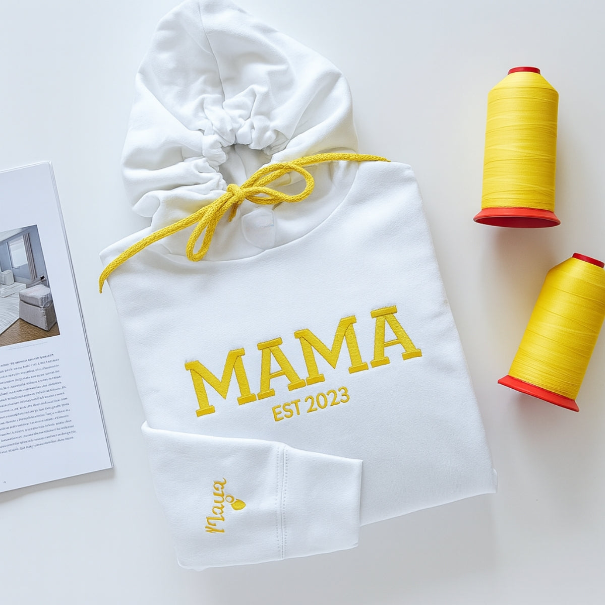 Individuell bestickte Engel- und Dämonenkatze-Kapuzenpullover für Paare