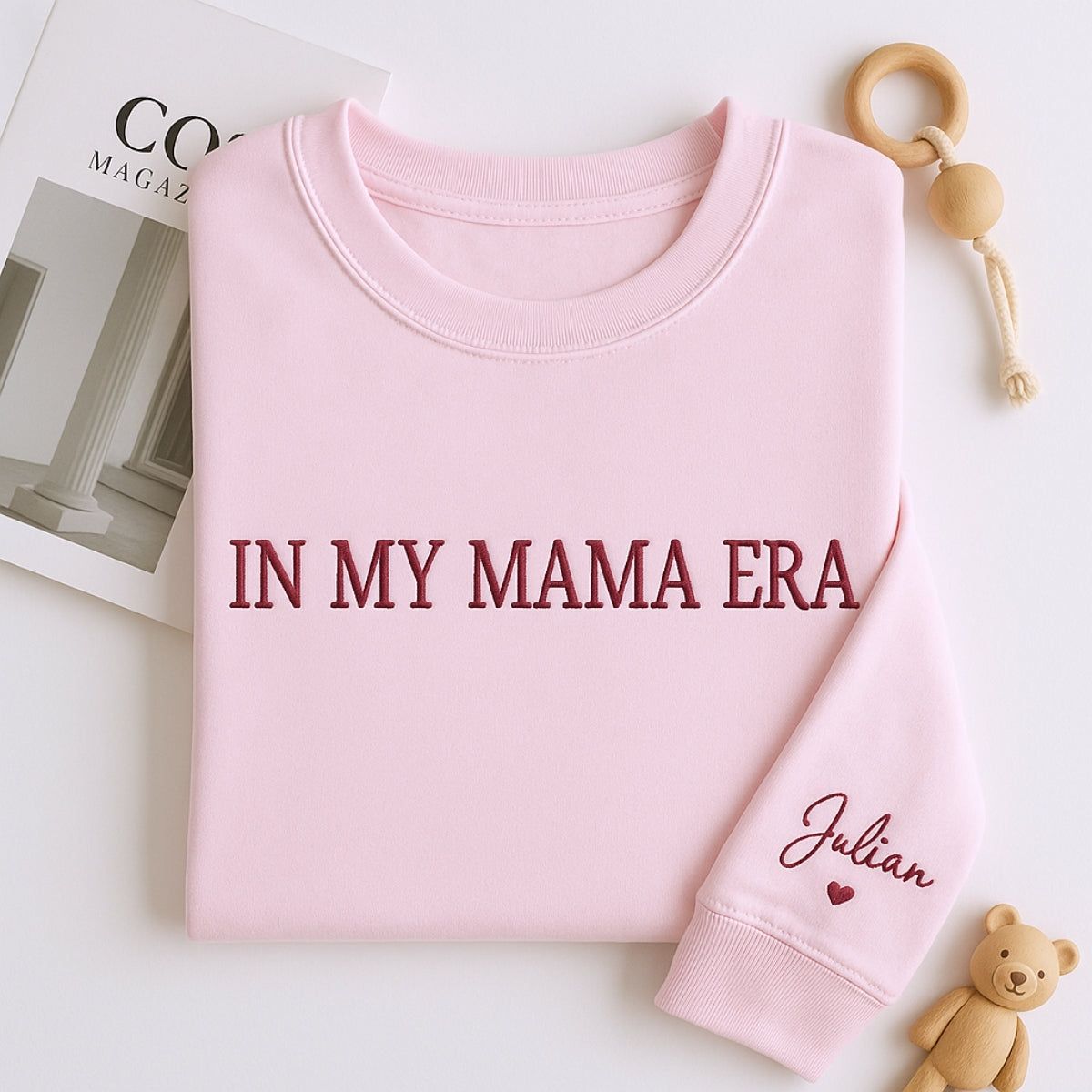 Mama Era Custom Sweatshirt - In My Mama Era Personalized Name Embroidered - Mother's Day Gift