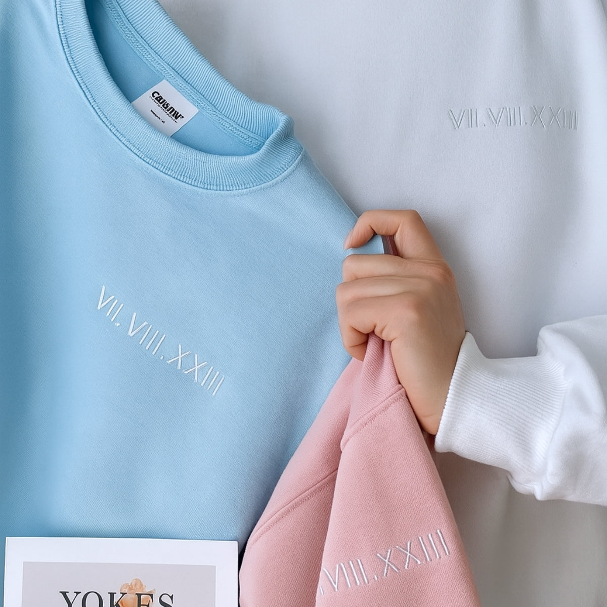 Individuell bestickte Engel- und Dämonenkatze-Kapuzenpullover für Paare