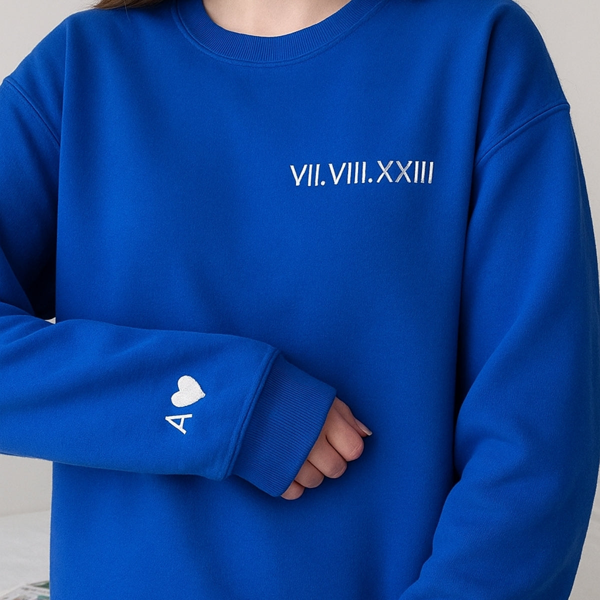 Matching Anniversary Hoodies - Custom Roman Numeral Couples Embroidered Sweatshirts - Wedding Gift