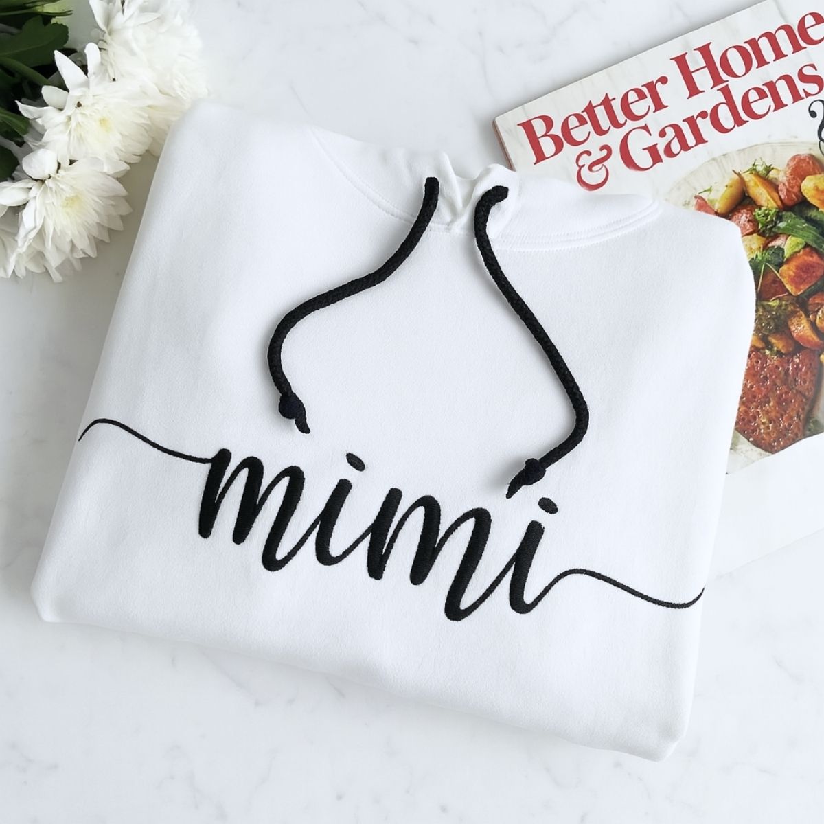 Mimi Custom Hoodie - Grandmother Embroidered Sweatshirt - Perfect Mother's Day Grandma Gift