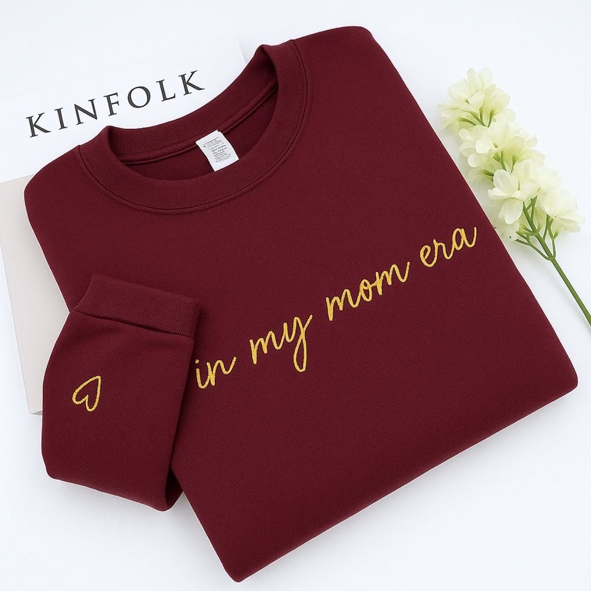 Mom Era Custom Sweatshirt - In My Mom Era Embroidered Hoodie - Personalized Initial Mother's Day Gift