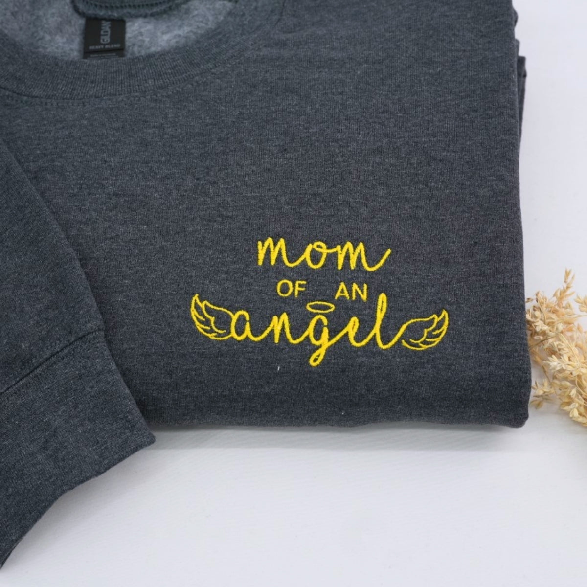 Mom of Angel Custom Hoodies - Memorial Embroidered Sweatshirts - Remembrance Gift for Loss of Child