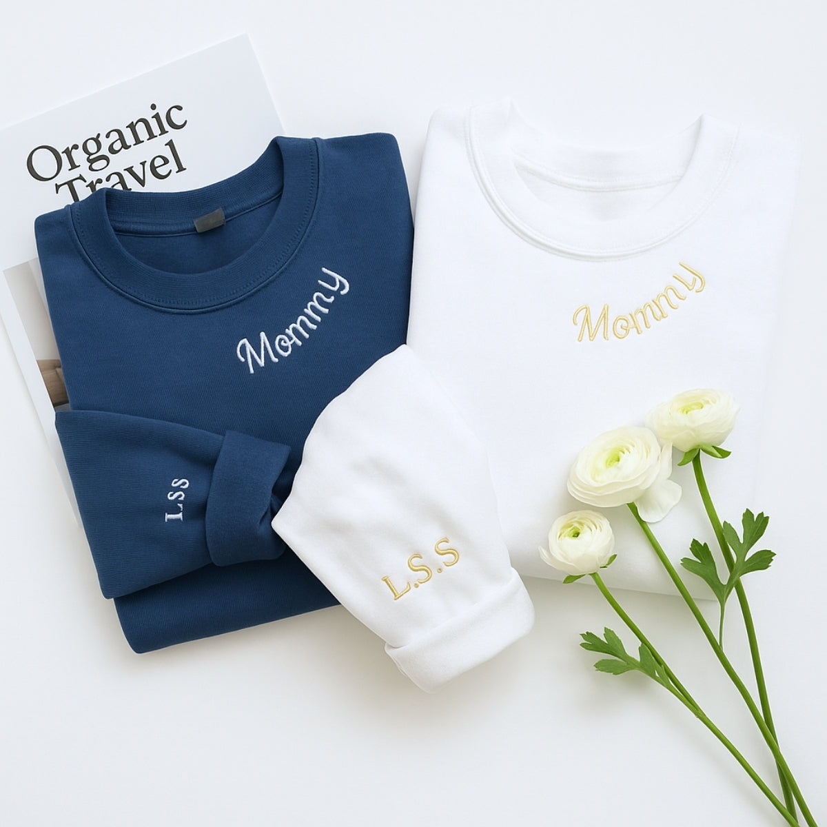 Individuell bestickte Engel- und Dämonenkatze-Kapuzenpullover für Paare